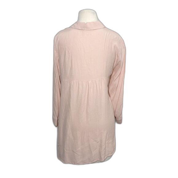 J Jill Salmon Button Front Tunic Blouse Lightweight 3/4 Sleeve Top Sz S (Flaw) - Picture 2 of 7